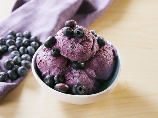 Helado de arándanos sin azúcar