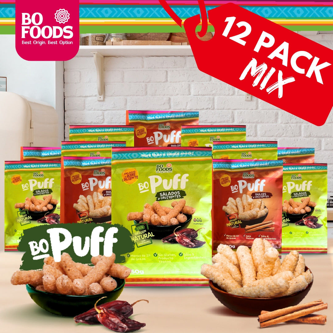 Paquete 12 PO PUFF 6 salados y 6 dulces