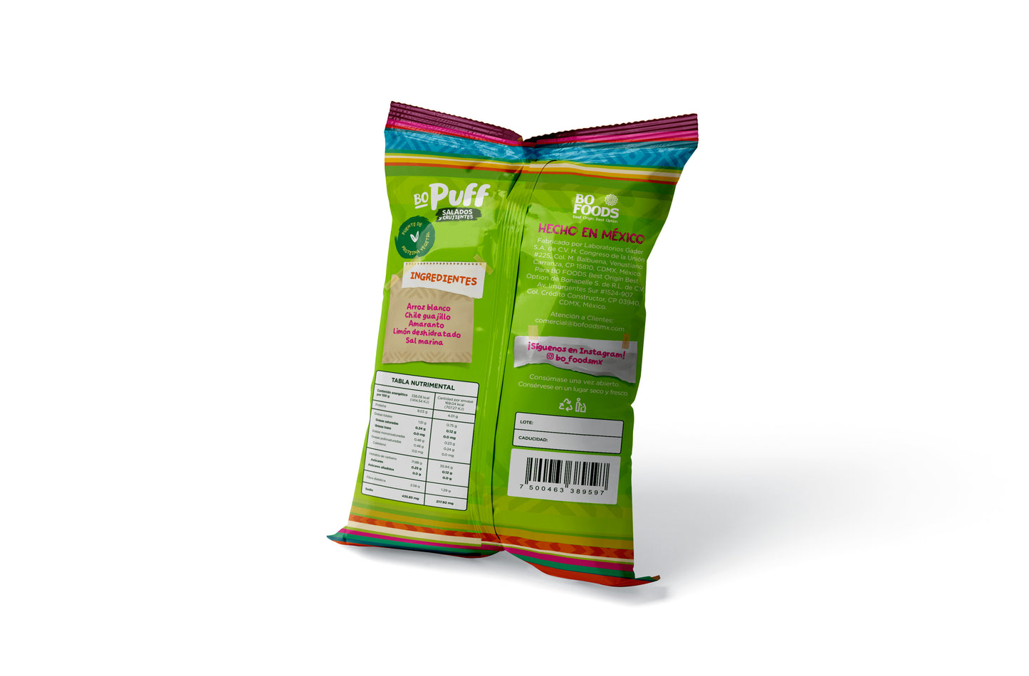 Inflados BO PUFF guajillo y limón (paquete de 12 pzas)